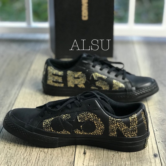 Converse One Star⭐️OX Black Gold logo W AUTHENTIC - Picture 7 of 8